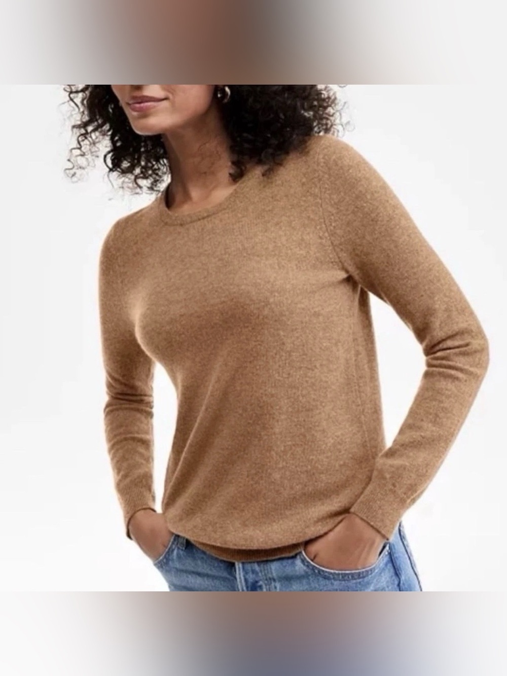 J. Crew Wool Blend Women's Small Brown Crew Neck Long Sleeve Pullover Sweater